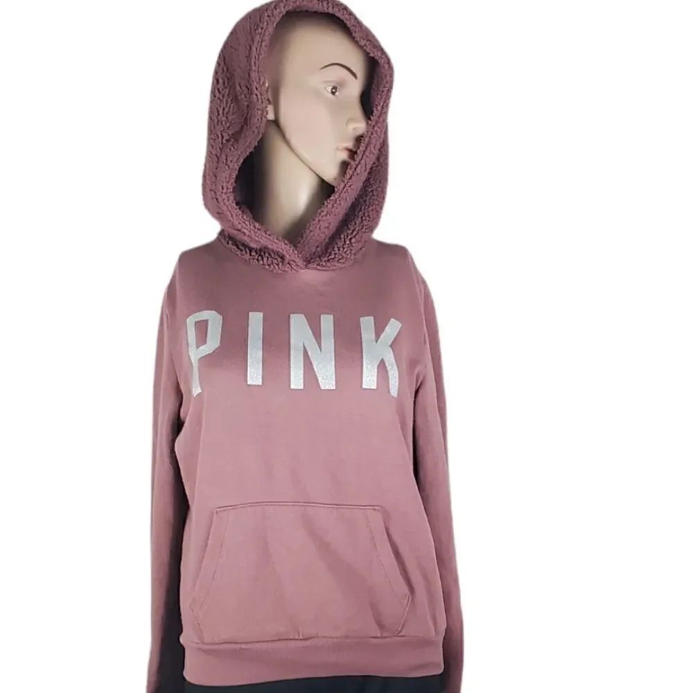 Pink Victoria's Secret Clay Purplish Brown & Silver Hoodie